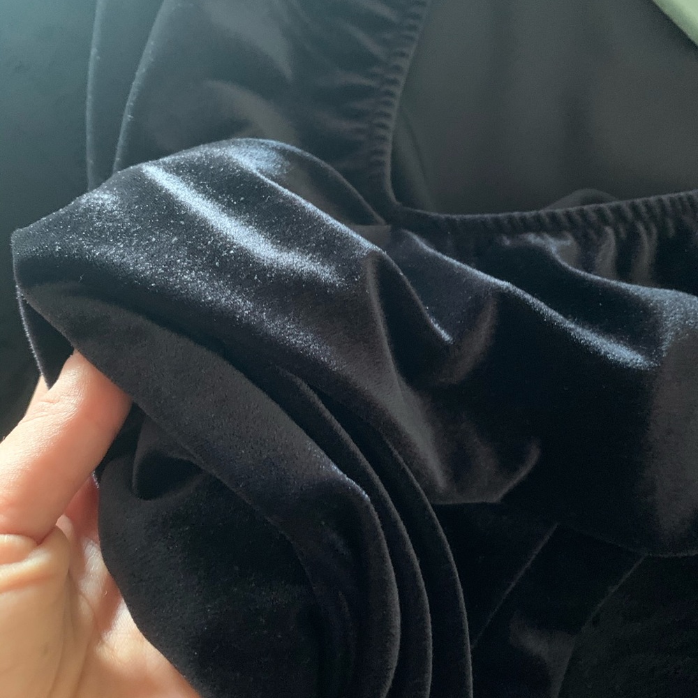 Black velvet long sleeved shirt